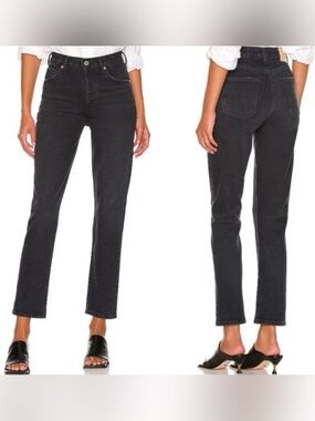 Citizens Of Humanity Charlotte High-Rise Straight Black Jeans 30